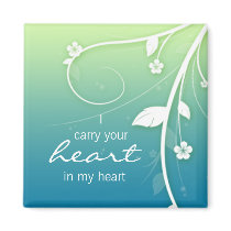Blue green Flower Swirls fridge magnet by BestCards Blue green Flower Swirls fridge magnet
