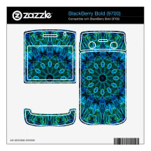 Blue Green Gems kaleidoscope BlackBerry Skin
