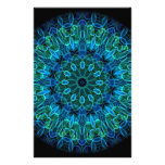 Blue Green Gems kaleidoscope Customized Stationery