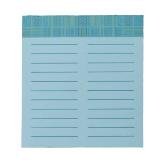 Blue Green Geometric Lined Note Pad