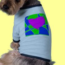 blue green heart pet clothing