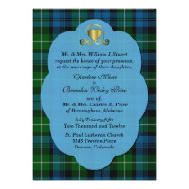 Blue & Green Lamont Tartan Plaid Custom Wedding Personalized Invites