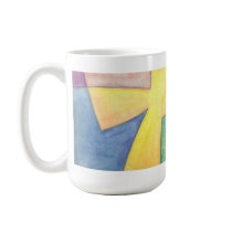 Blue Green Lemon Abstraction Mugs