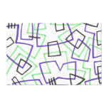 Blue Green Line Abstraction Canvas Prints