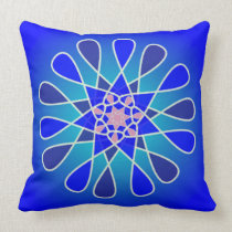 Blue Green Mandala Meditation Yoga Pillow pillows