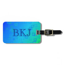 Blue Green Monogram Tag For Luggage