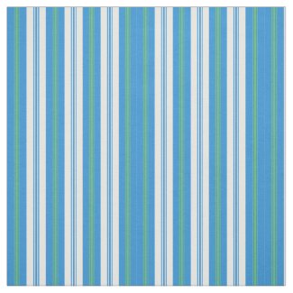 Blue, Green Morning Glory Deckchair Stripes Fabric