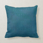 Blue Green Moroccan Tone on Tone Modern Pattern Pillow