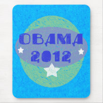 Blue Green Obama 2012 Mousepad