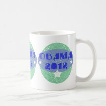 Blue Green Obama 2012 Mugs