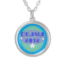 Blue Green Obama 2012 Necklace
