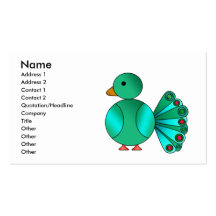 Blue green peacock business card templates