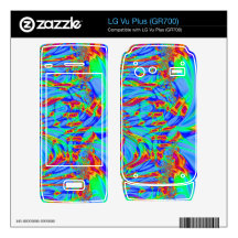 blue green pink fractal garden skins for LG vu plus