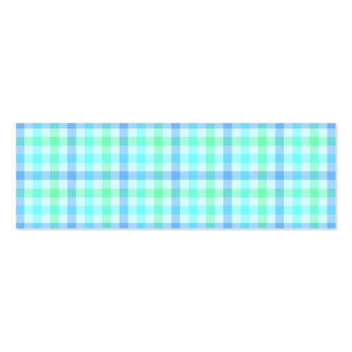 Blue Green Plaid Business Cards (front side)