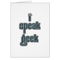 Blue-Green Plaid I Speak Geek cards
