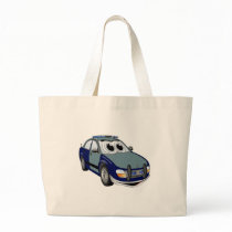 Blue Green Police Car Cartoon Bag