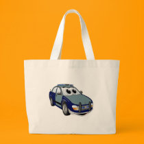Blue Green Police Car Cartoon bags