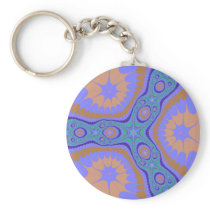 Blue Green Purple Fractal Keychain