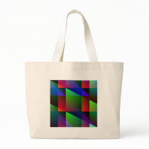 Blue, Green, Red Digital Abstract Canvas Bags