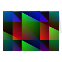 Blue, Green, Red Digital Abstract Greeting Card