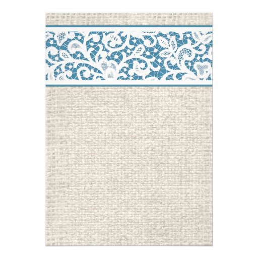 Blue Green Rustic Linen Bridal Shower Invitations