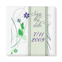 Blue Green Save the date design magnets