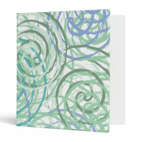 Blue Green Seaside Swirls Beach House Design Vinyl Binders