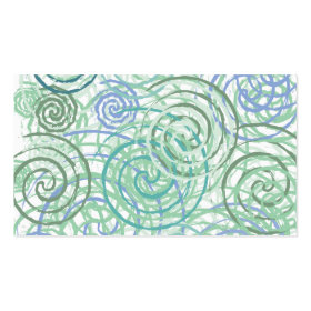 Blue Green Seaside Swirls Beach House Design Business Card