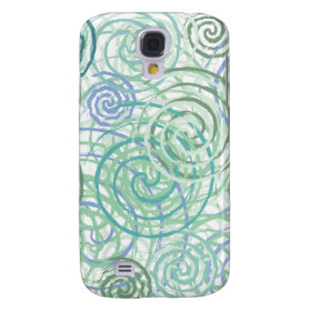 Blue Green Seaside Swirls Beach House Design Samsung Galaxy S4 Covers