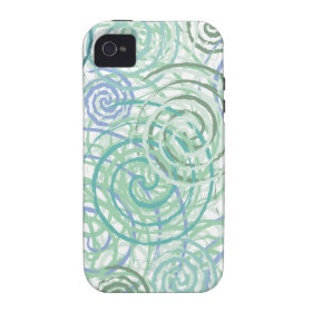 Blue Green Seaside Swirls Beach House Design iPhone 4 Case
