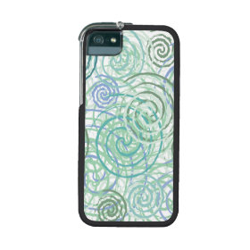 Blue Green Seaside Swirls Beach House Design iPhone 5 Cases