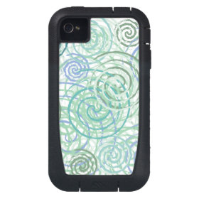 Blue Green Seaside Swirls Beach House Design iPhone4 Case