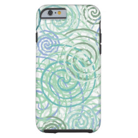 Blue Green Seaside Swirls Beach House Design Tough iPhone 6 Case