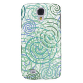 Blue Green Seaside Swirls Beach House Design Samsung Galaxy S4 Case