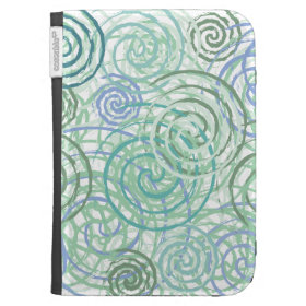 Blue Green Seaside Swirls Beach House Design Kindle 3 Covers
