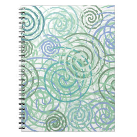Blue Green Seaside Swirls Beach House Design Note Book