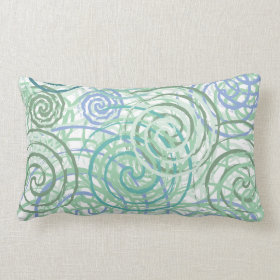 Blue Green Seaside Swirls Beach House Design Pillows