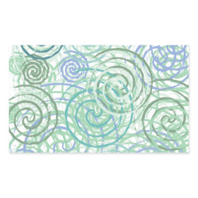 Blue Green Seaside Swirls Beach House Design Rectangle Stickers
