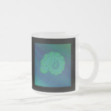 Blue, Green Shell. Abstract Art Design. Coffee Mugs