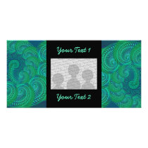 Blue, Green Shell. Abstract Art Design. Photo Cards