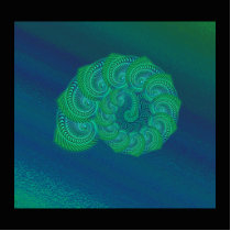 Blue, Green Shell. Abstract Art Design. Photo Sculpture