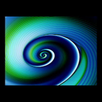 Blue Green Spiral posters