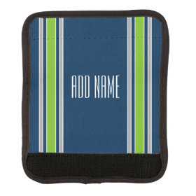 Blue & Green Sports Stripes with Personalized Name Handle Wrap