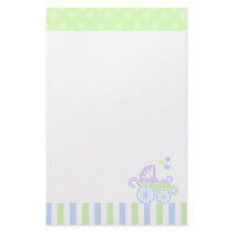 Blue/Green Stroller Custom Stationery