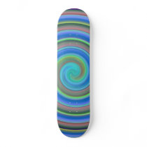 Blue Green Swirl Skateboard Deck