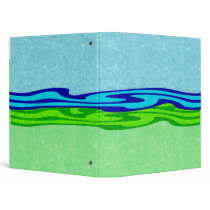 Blue Green Swirling Border Binder