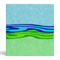 Blue Green Swirling Border Binder