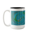Blue Green Swirly Design mugs