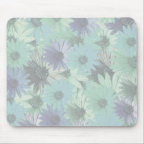 blue green transparent daisies mousepads