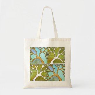 Blue Green Tree Art Bag bag